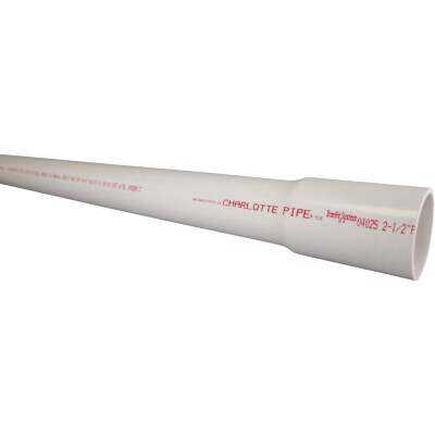 Charlotte Pipe 2-1/2 In. x 20 Ft. Cold Water Schedule 40 PVC Pressure Pipe, Belled End