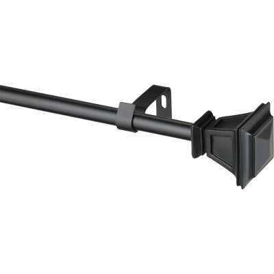Kenney Seville 90 In. To 130 In. 5/8 In. Single Black Curtain Rod